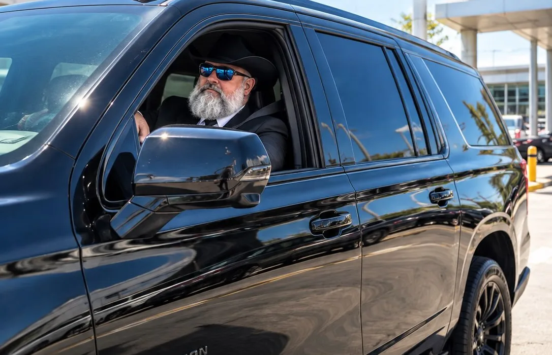 Lux VIP Limo chauffeur in the black Suburban